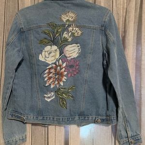 Blue Jean Jacket with floral details